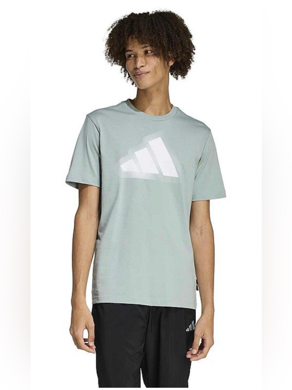 adidas Men's Sage Green Logo Short Sleeve Tee